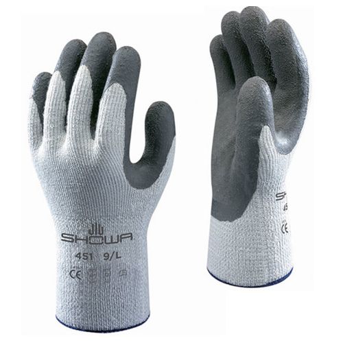 SHOWA 451 Natuurlijk Rubberlatex Handschuhe Grau/dunkelgrau - single