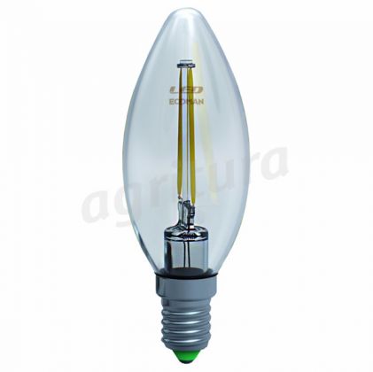 Ecoman LED candela filo clear 2W 3000