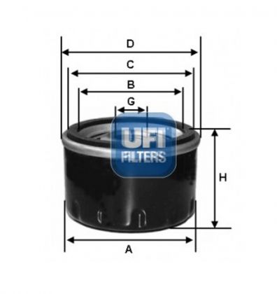 Filtro dell'olio UFI 23.261.00