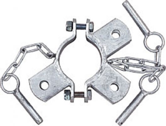 Clamp, diam. 76 mm, 3 dispositivi di fissaggio, galv. - 303479