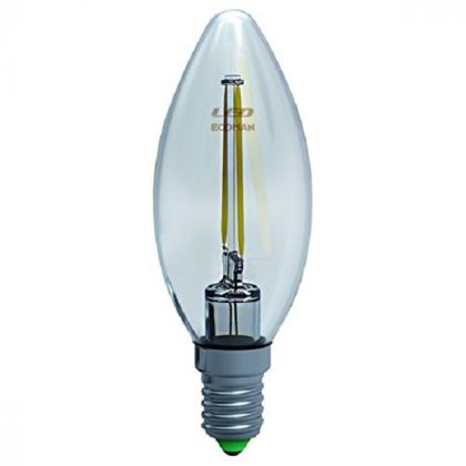 Ecoman 0028 Led Filamento Candela 4W E14 Luce Calda