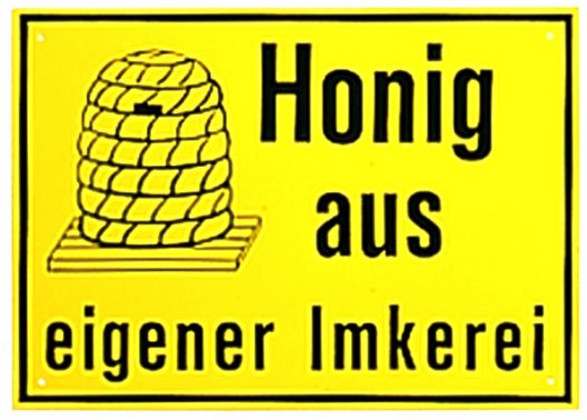 Werbeschild 20x15 Honig aus eigener Imkerei