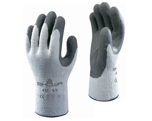 SHOWA 451 Natuurlijk Rubberlatex Handschuhe Grau/dunkelgrau - single